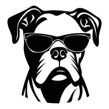 Boxer Dog Creative Black and White Stickers for Motorcycle Off-road Car Camper Bicycle Wall Room Fridge Table Waterproof Decal