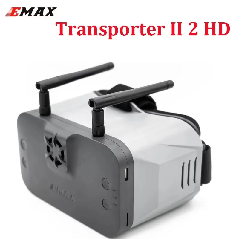 EMAX Transporter II 2 HD FPV Goggles 720×1080 4.45 Inches Screen Antenna HDZero Goggle For RC FPV Racing Drone Quadcopter