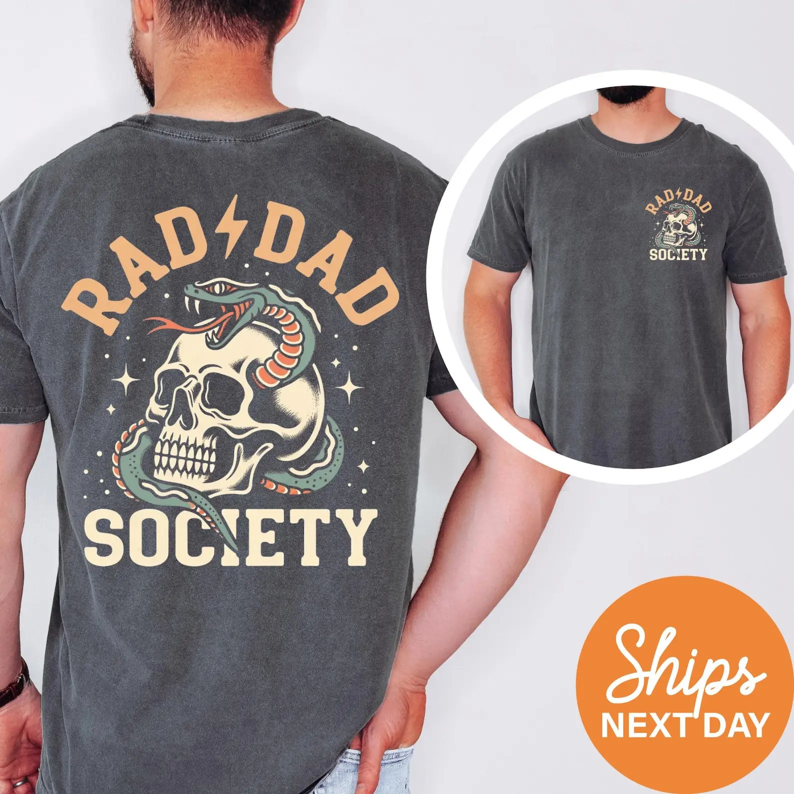 Camiseta Rad Dad Society, camiseta Cool Dad Club, regalo para el primer día del padre, ropa de calle retro para papá