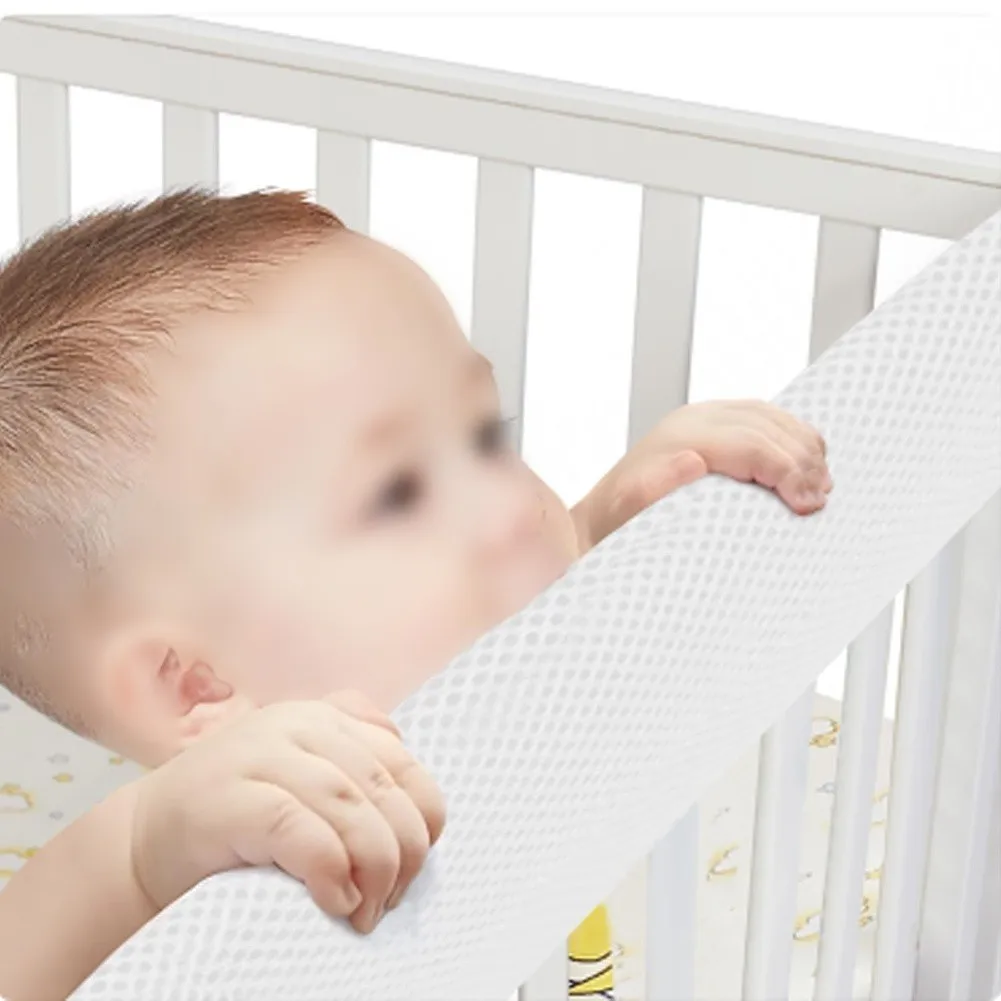 Breathable Crib Rail Protector Set for Full Size Cribs Reducing Risk of Injury While Baby Learns to Stand and Explore