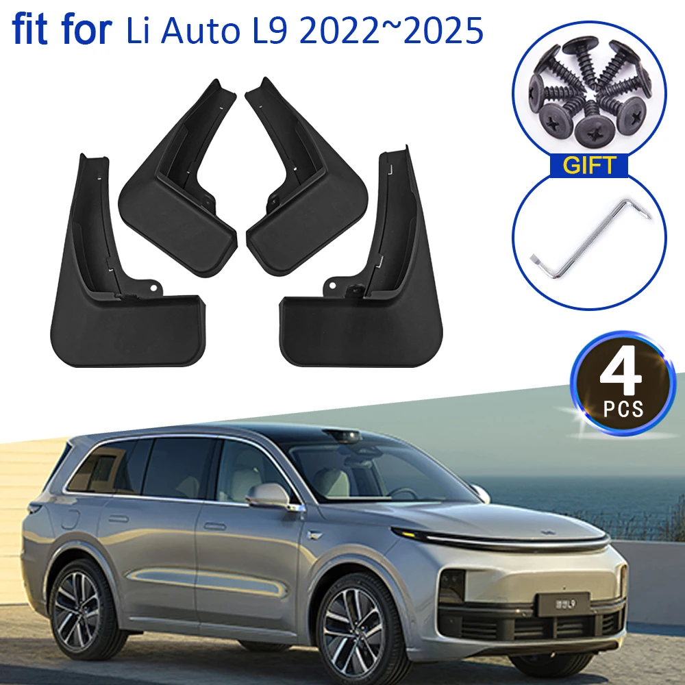 

for Li Auto L9 2022 2023 2024 2025 Accessorie Mudflaps Mud Splash Guards Auto Front Rear MudGuards Fende Flare Anti-splash Parts