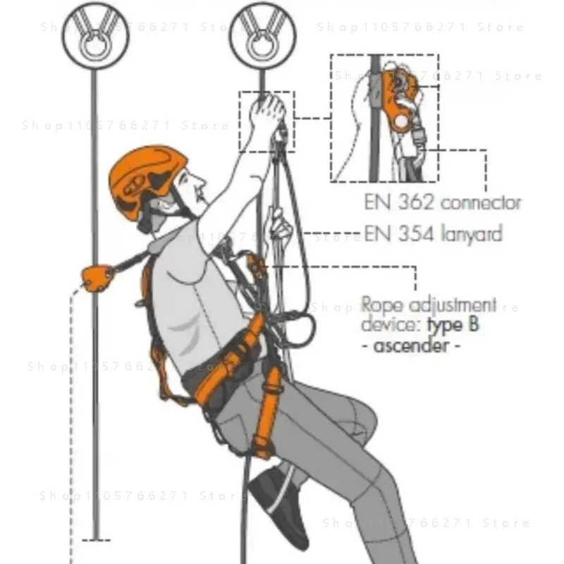 Handless Rope Lifter Rescue Grabber One Way Pulley Climbing Gear