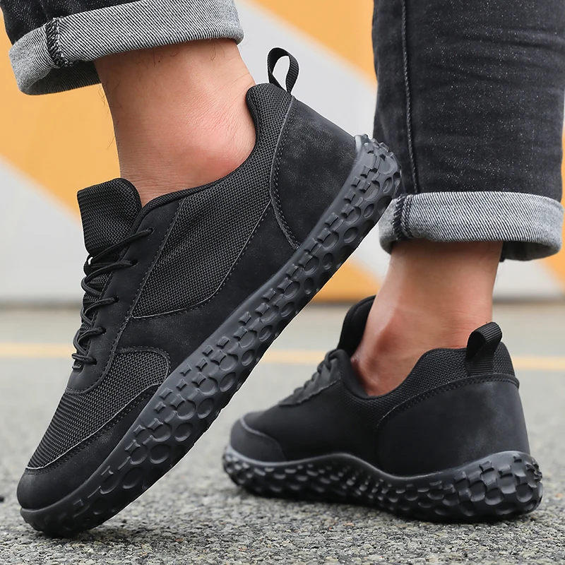 Herrenschuhe Größe 36-46, große Größen, Barfußschuhe, breite Zehenbox, 0 Drop, Casual-Sneakers, Outdoor-Minimalist-Schuhe für Cross-Country-Lauf und Walking. – Detail 11