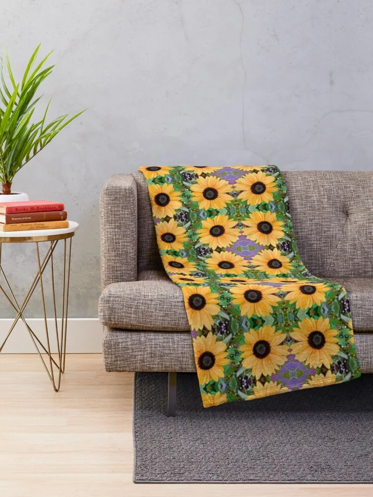 sunflower in full bloom 1 Throw Blanket Fashion Sofas Single Plaid on the sofa Blankets