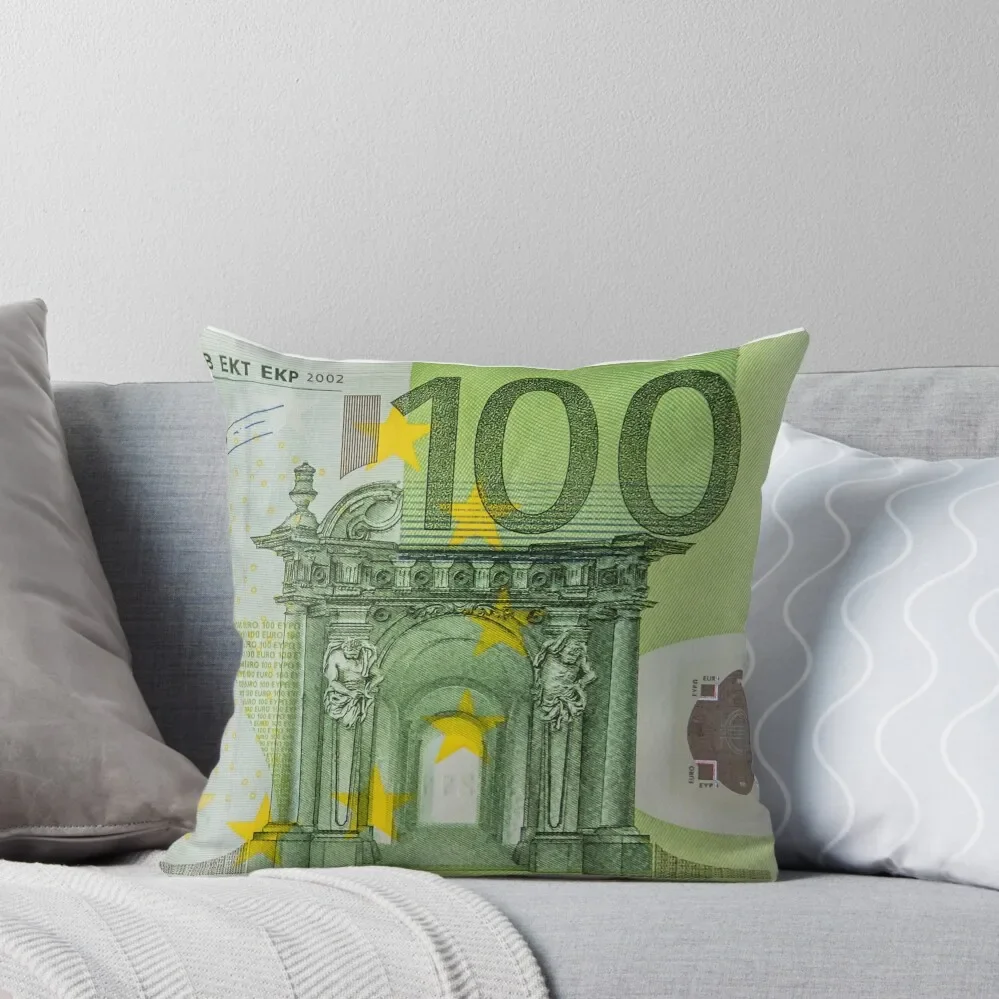 

100 Euro Note for Good Luck Throw Pillow autumn pillowcase Christmas Pillows Luxury Sofa Cushions pillow