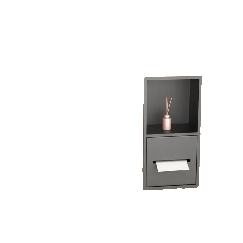 Toilet Stainless Steel Embedded Tissue Box Niches Concealed Carton Bathroom Shelf Wall Cabinet