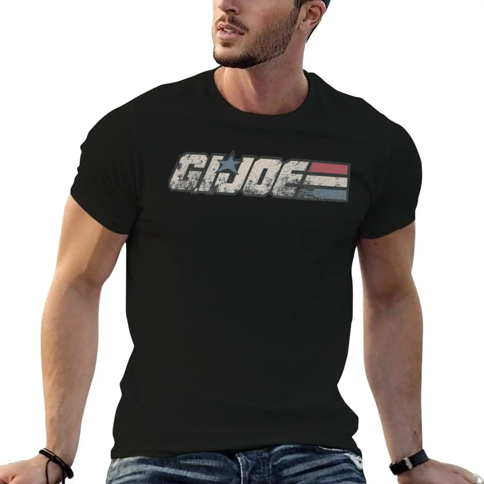 تي شيرت Gi Joe تي شيرت أساسي تي شيرت للرجال جرافيك عتيق تي شيرت رجالي قطن 100% تي شيرت