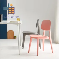 X & D-Silla de comedor minimalista de Material PP, taburete grande con respaldo para ocio al aire libre, sillas de maquillaje minimalistas modernas