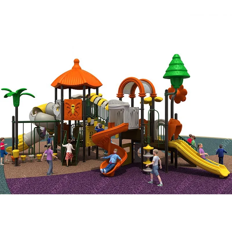 2026 Outdoor Plastic Slide for Kids Educational Amusement Park Equipment for Gardens Schools Airports Public Places Made LLDPE