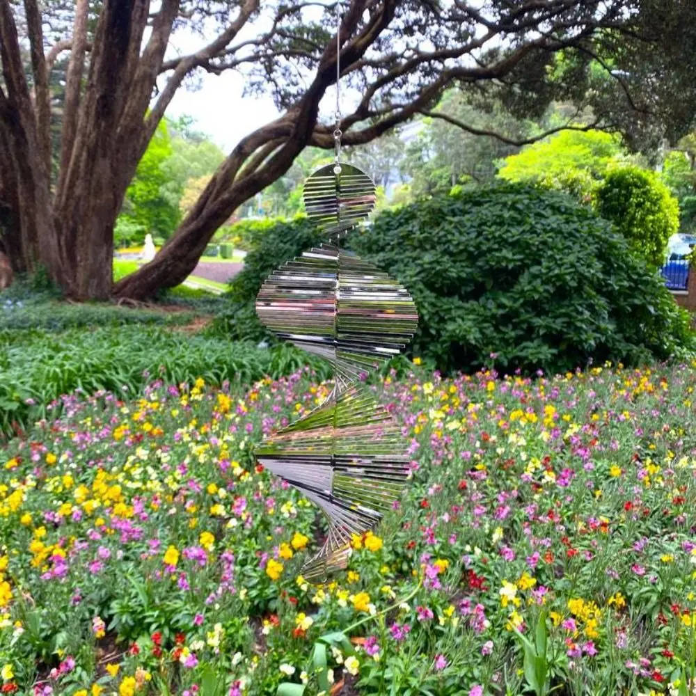 

3D Stereo Hang Window Outdoor Patio Garden Flip Spiral Home Decor Pendant Wind Chimes Helix Wind Spinner Wind Spinner Bell