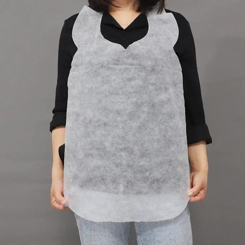 30Pcs Disposable Adult Apron Non-Woven Waterproof Bib For Lobster Hot Pot Restaurant BBQ Kitchen