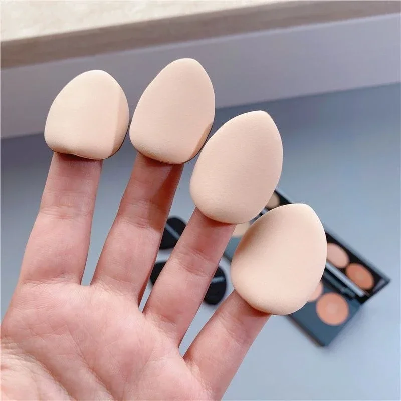 Mini poudre bouffante pour les doigts, crème de maquillage tative, mélange, accessoires cosmétiques, outils de maquillage, éponge, fond de teint correcteur pour le visage, 3/6 pièces