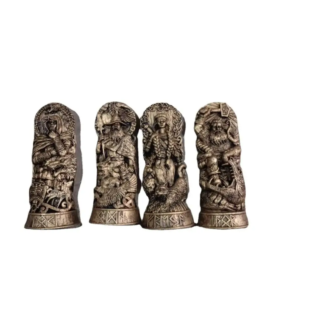 Creative Retro Nordic Gods Sculpture Resin Crafts Mythical Freya Statue Carving Collectible Hero Art Figurine Home Decoration