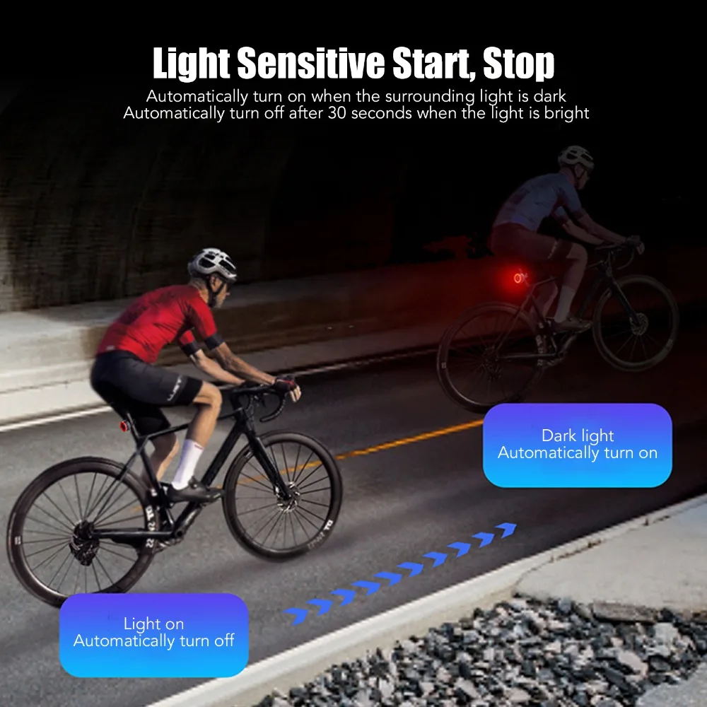 

Водонепроницаемый задний фонарь для велосипеда IPX5, 420 мАч, перезаряжаемый, умный, с функцией торможения, светодиодный, автоматический, для безопасности велоспорта