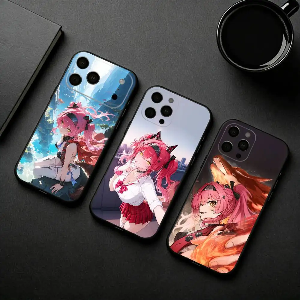 

W-Wuthering Waves L-Lupa Phone Case For iPhone 17pro,16,15,14,13,12,11 Plus,Pro Max,XS,Soft Silicone Black Cover