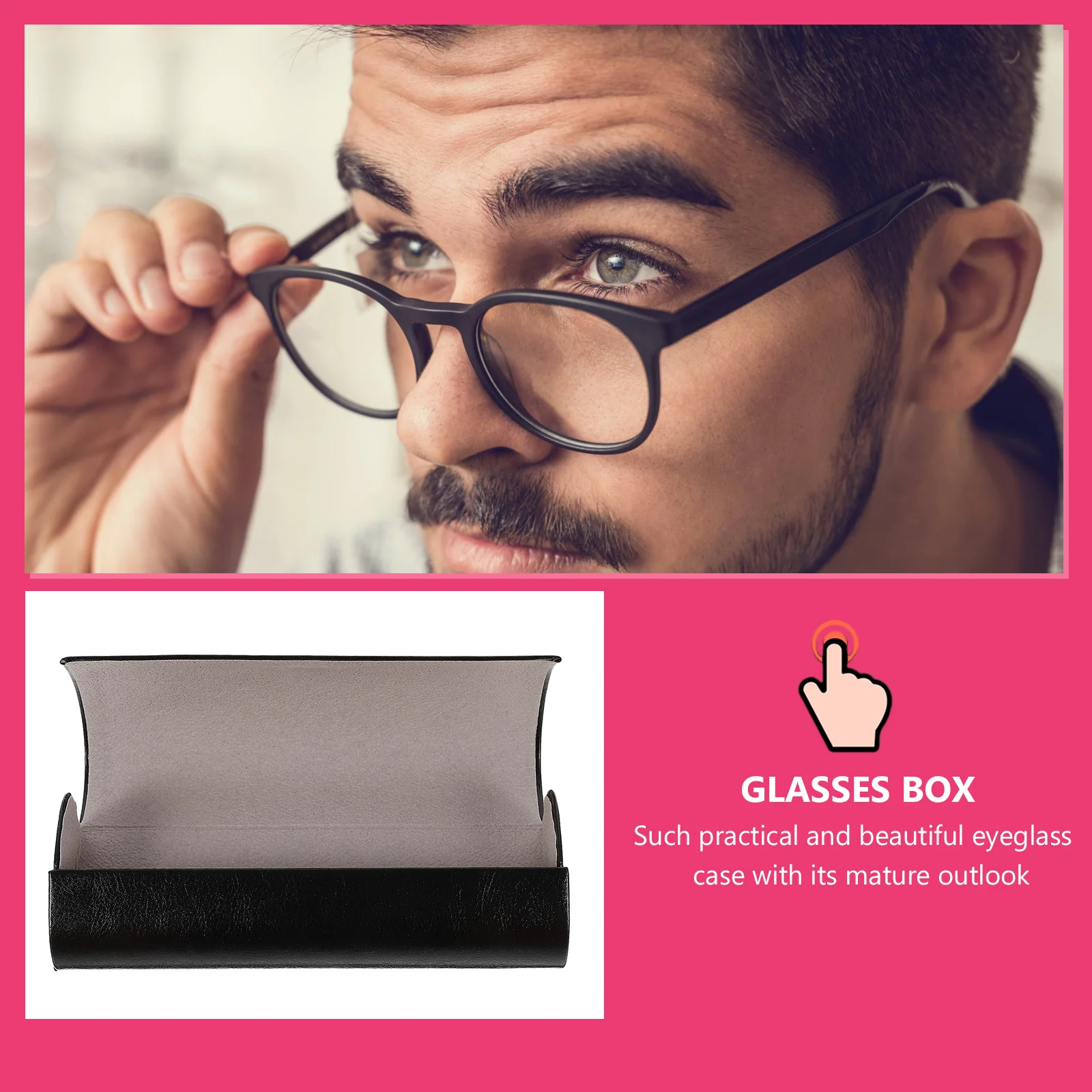 

1pc Eyeglass Case Black Durable Protective Box Compact Travel Sunglasses Storage Small Glasses Protector For Men Women