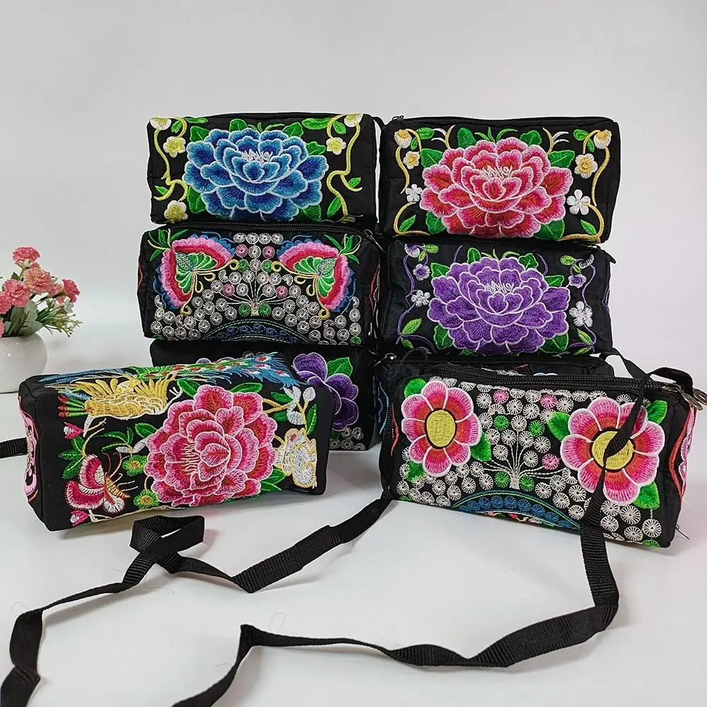 Shoulder Bags for Women Embroidery Flower Handbags Crossbody Bag Phone Purse Flower Pattern Shopping Handbag