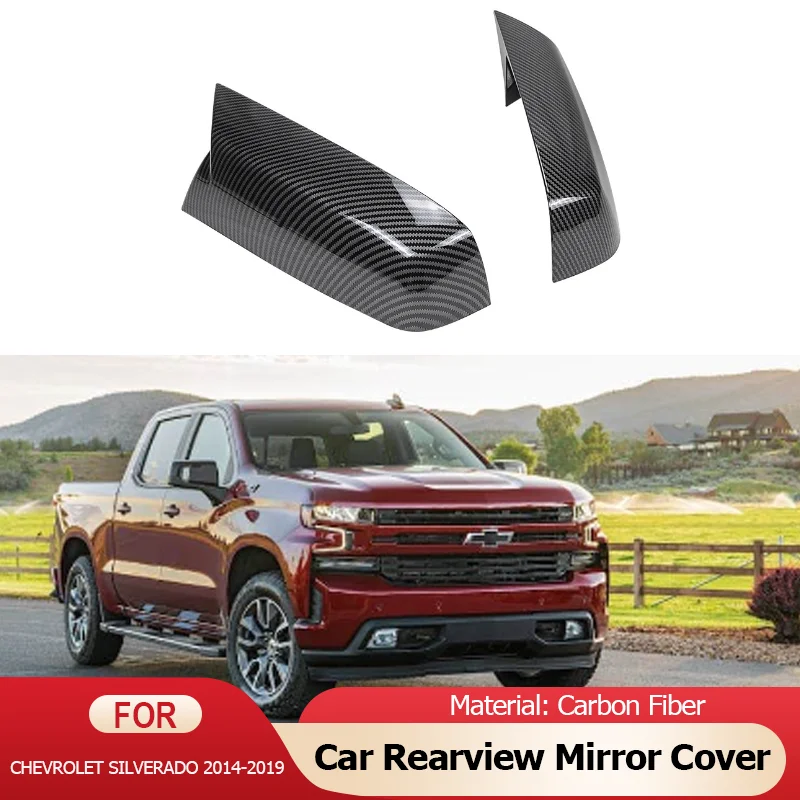 

for Chevrolet Silverado LD GMC Sierra Limited 2014~2018 2017 Carbon Fibre Car Side Rearview Mirror Cover Caps Shell Accessories