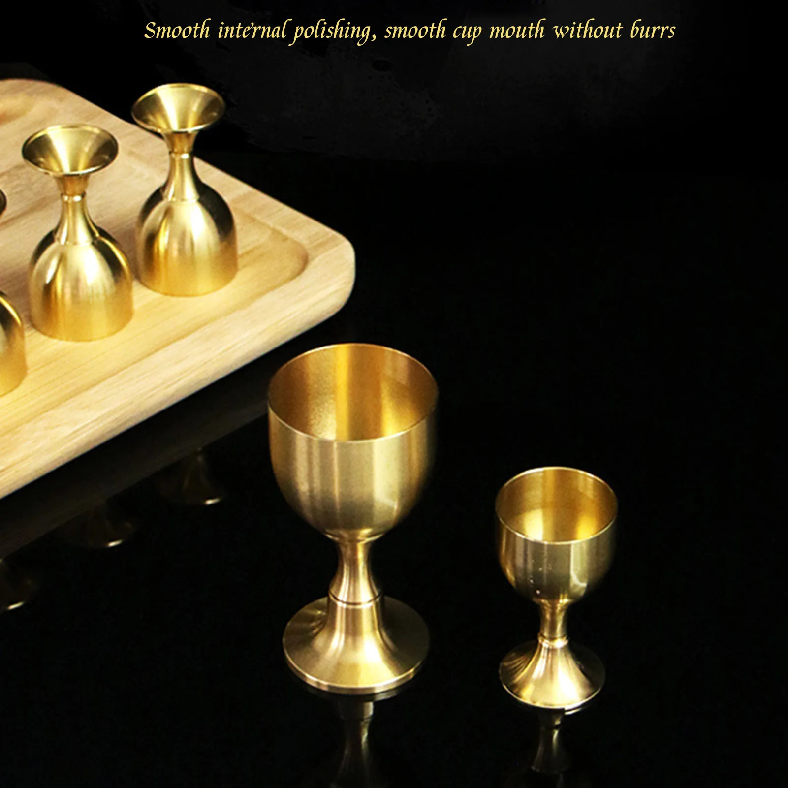 Pure Copper Chalice Cup Cocktail Glass Wine Goblet Brass Beverage Brass Goblet Metal Liquor Tumbler For Party Home Decoration