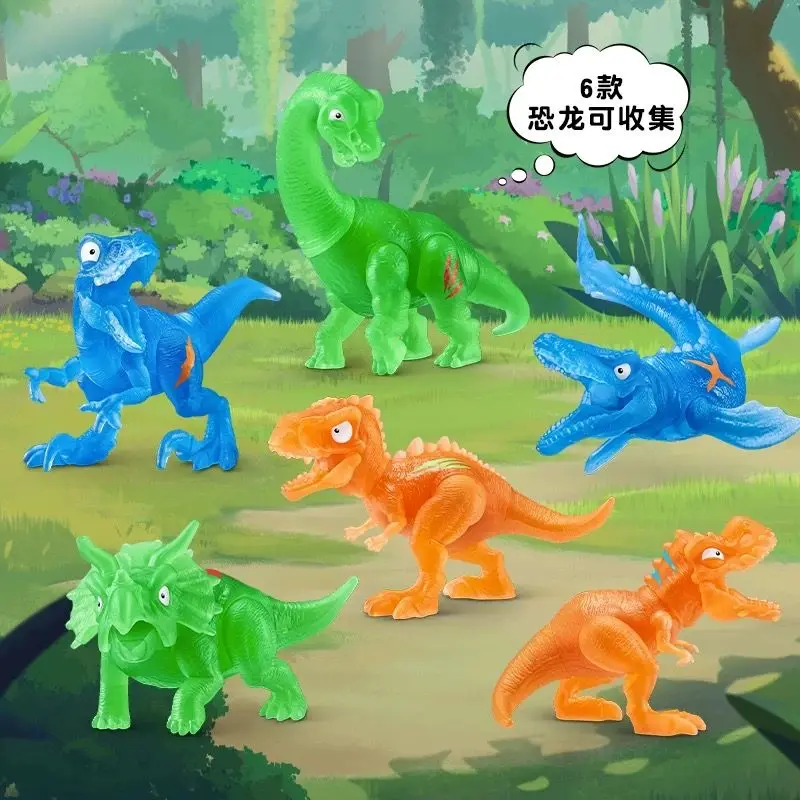 Estourando menino jurássico luminoso linglong arqueológico dinossauro ovo menino caixa cega brinquedo presentes de aniversário das crianças