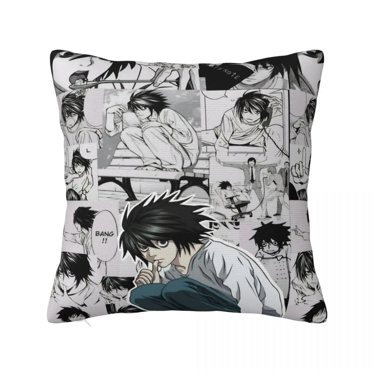 L Lawliet Pillow Cases Deathnotes Anime Cushion Cover Fashion Decor Throw Pillow Case Cover for Home 40x40cm