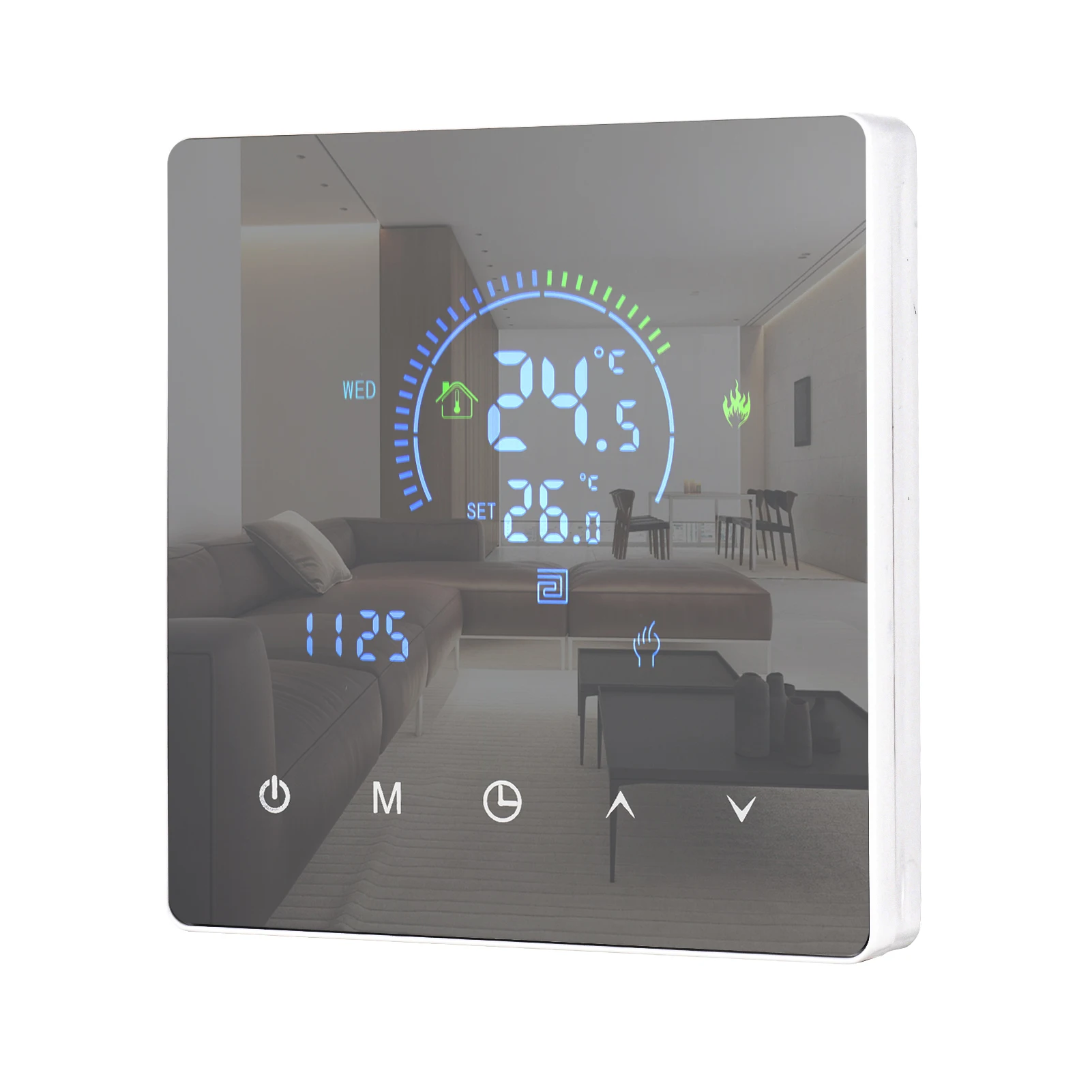 Termostato inteligente, controlador de temperatura, pantalla LCD, botón táctil programable para el hogar, oficina, escuela, Hotel