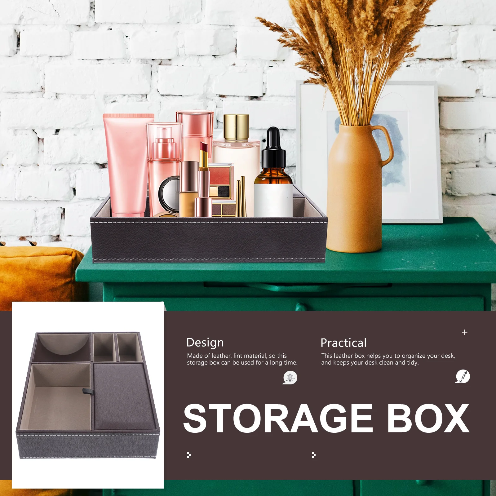 

Ящик для хранения с несколькими отделениями, практичный органайзер для ювелирных изделий, украшение в стиле ретро, держатель, коробки, органайзеры