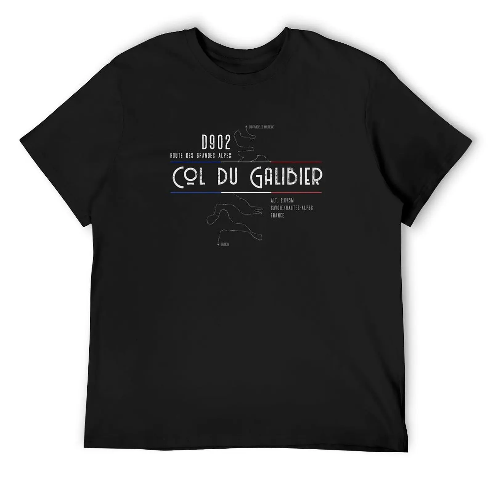 Col du Galibier 04 Motorcycle T-Shirt + Sticker - Route des Grandes Alpes T-Shirt plain customs shirts men graphic