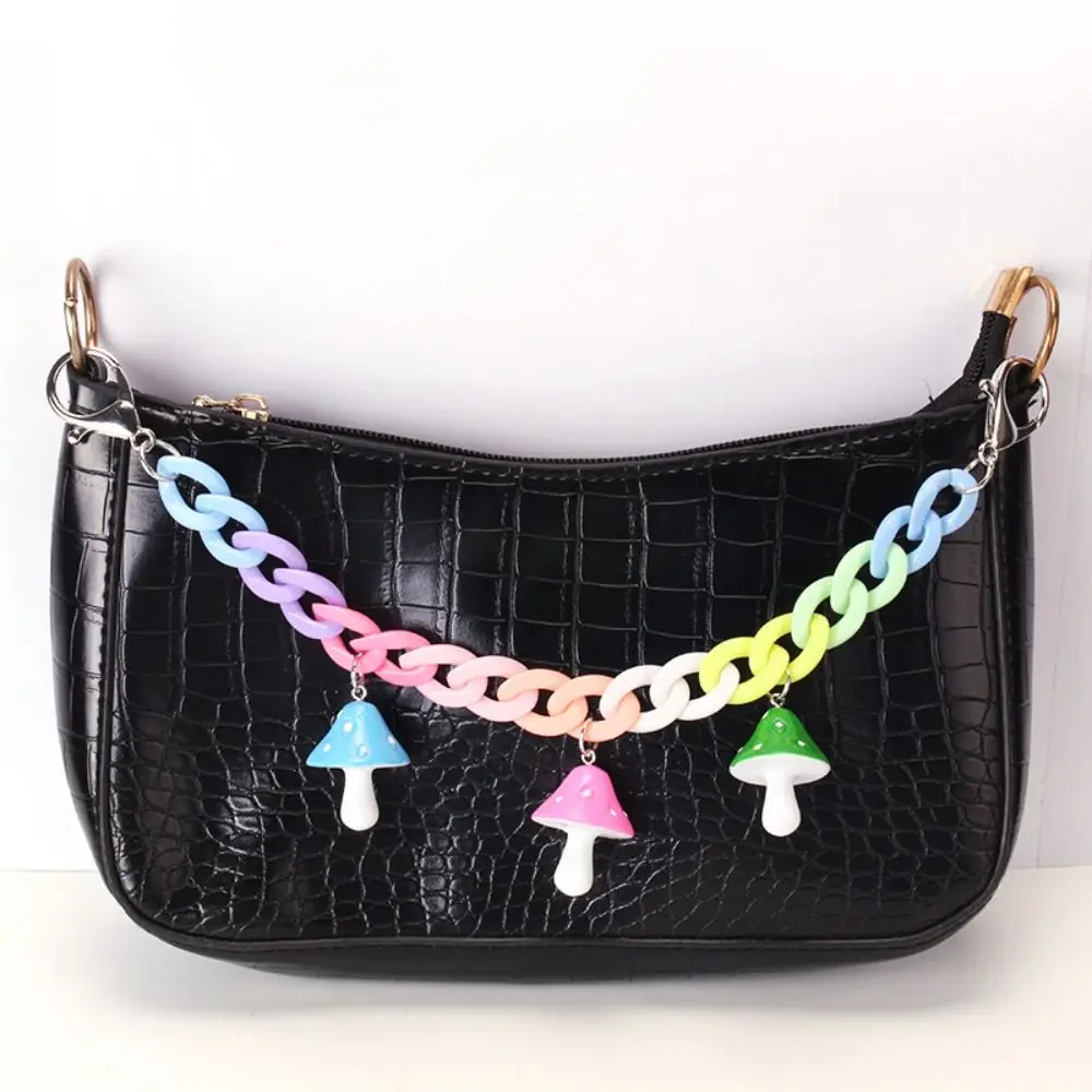 Colorful Shoulder Bag Straps 2024 Fashion Style Metal Alloy Purse Chain Belt Versatile Acrylic Handbag Handle Chain Women