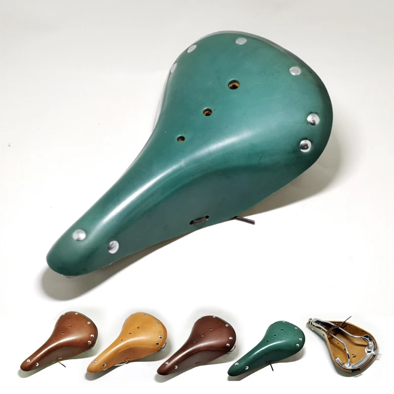 Retro Cowhide Bicycle Saddle, Comfortable, Handmade, Pure, First Layer Cowhide, Variety