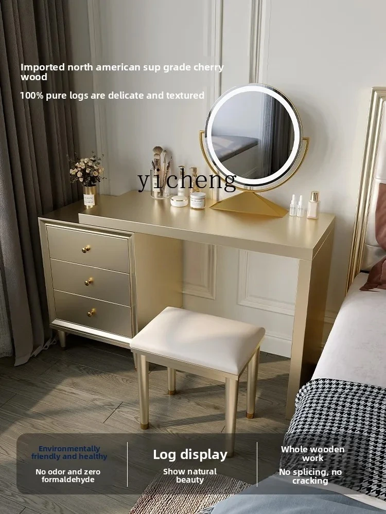 Bedroom Solid Wood Dressing Table Storage Chest Bedside Bed End Dressing Makeup Table