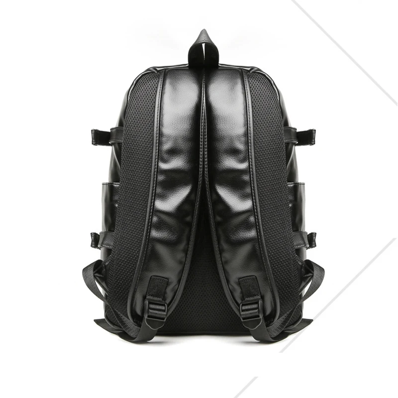 Unisex Backpack External USB Charge Waterproof Backpack Fashion Classic PU Travel Bag Casual Large Capacity Bags For Ladies Men image 2