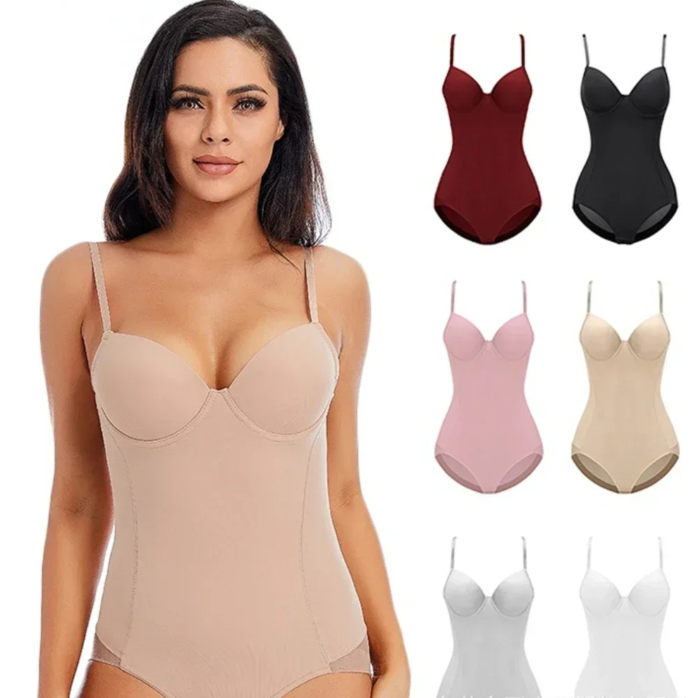 Moda jednoczęściowy gorset Shaper Fajas body dla kobiet wyszczuplająca bielizna modelująca bielizna z podkładką bielizna gorsety ubrania damskie