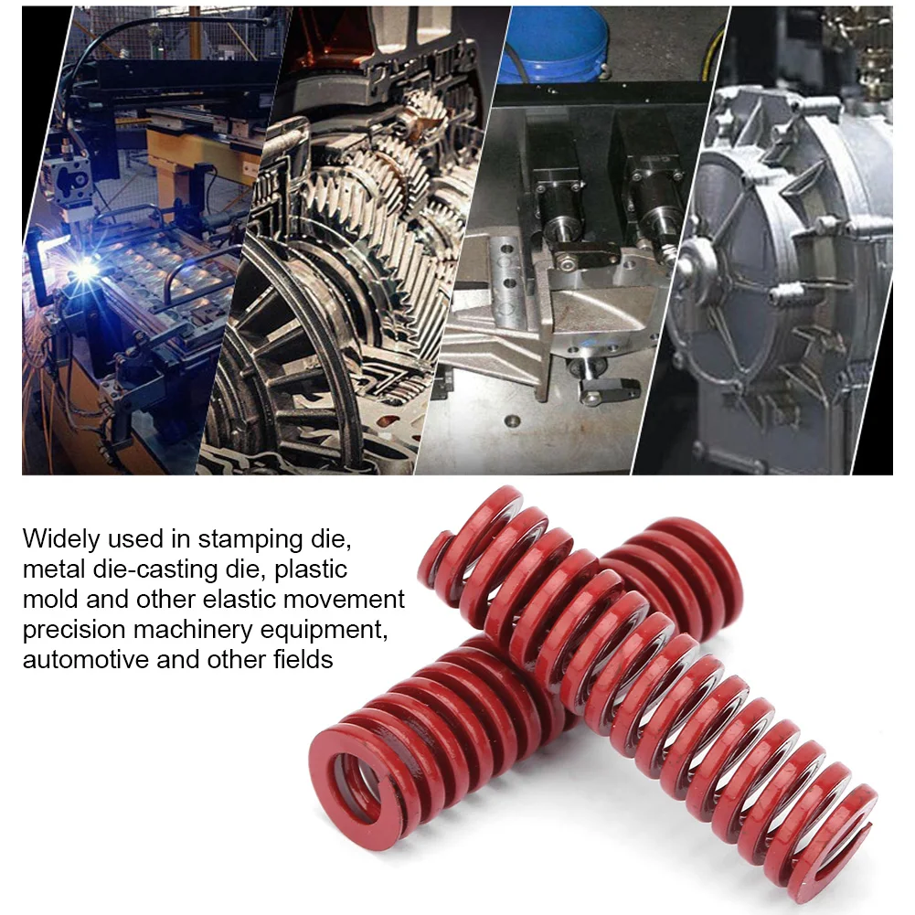 Red Mould Spring Mould Die Spring OD 10mm ID 5mm High Accuracy Steel Red Medium Load Mould Die Spring Red Die Spring