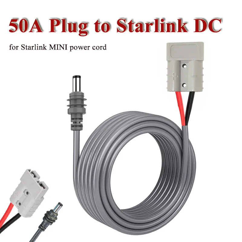 Starlink DC to 50A Ads Plug for Starlink Mini 600V Starlink Accessories DC5521 Connetor to 50A Connector Extension Line Waterpr