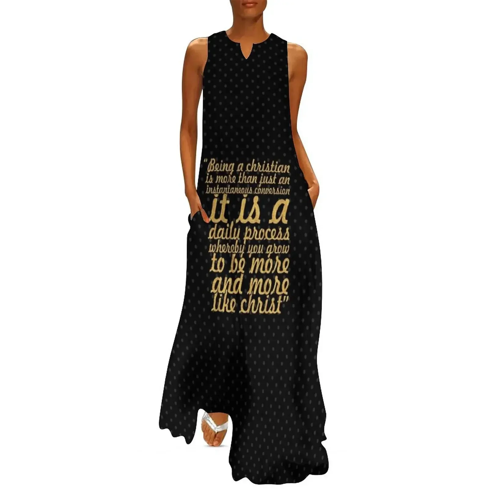 

Being a christian... “Billy Graham” Christian Quote Long Dress dress korean style Dress