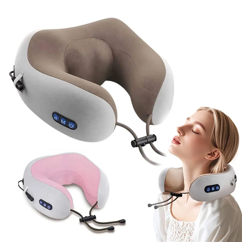 

Portable Neck Massager U-shaped Pillow For Neck Muscle Pain Relieve Electric Shoulder Cervical Massage Home Car Travel Relax