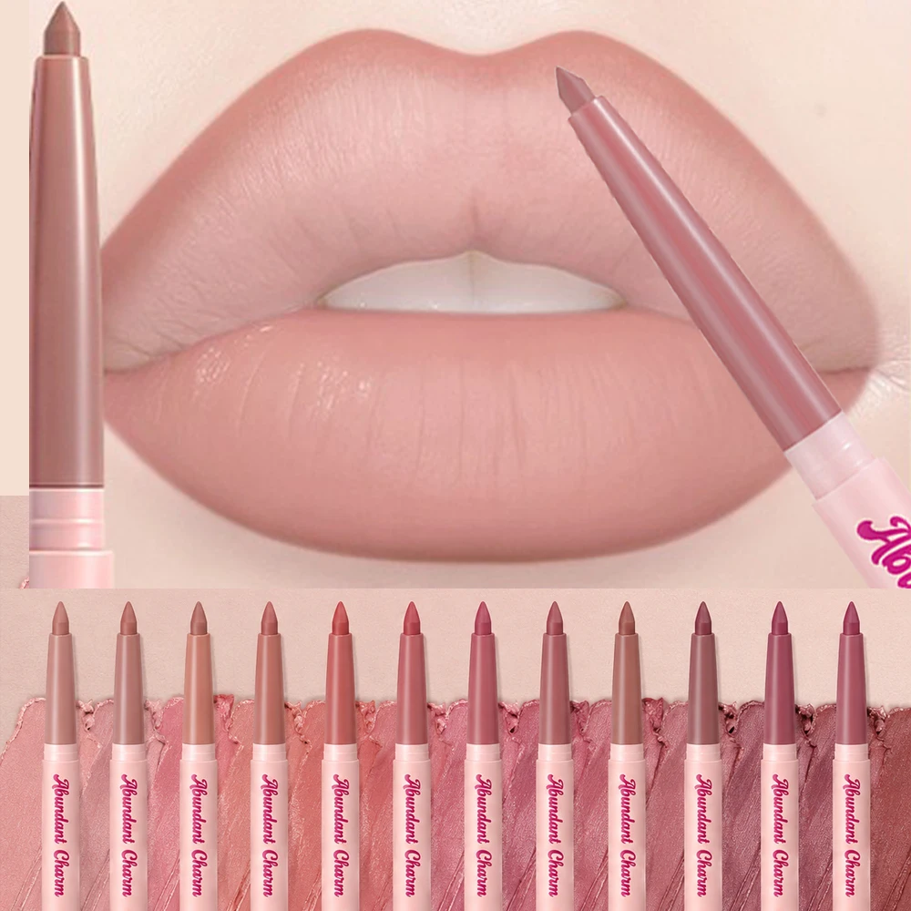 Natural Lip Contour Lip Liner Pencil Rose Pink Matte Smooth Application Outline Lipstick Pen Shaping Plump Lips Makeup Cosmetic