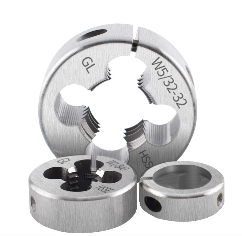 3pcs M0.8x0.2 HSS Round Adjustable Die Metric Standard Screw Threading Dies Adjustable Round Split Dies Machine Hand Tools