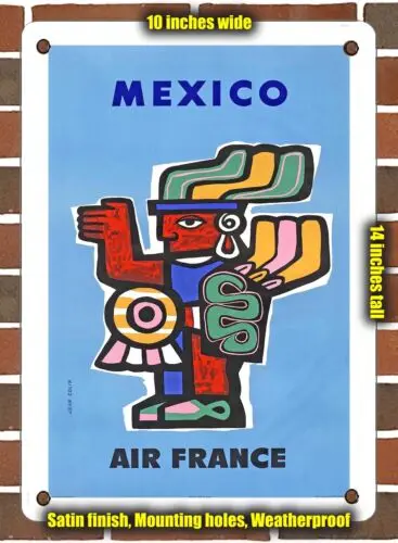 METAL SIGN - 1957 Mexico French Airline - 10x14 Inches