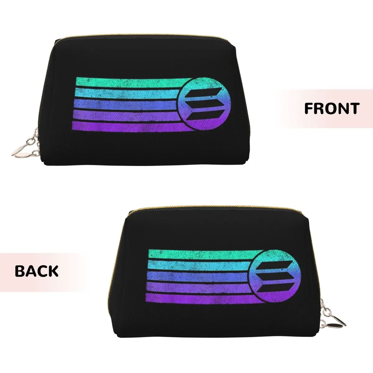 Solana Cryptocurrency - Solana SOL Women Cosmetic Bag Travel Makeup Organizer Pouch Toiletry Storage Dopp Kit Case