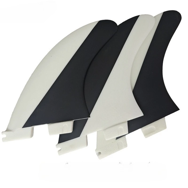 

Fiberglass surfboard tail rudder black and white color matching fin universal