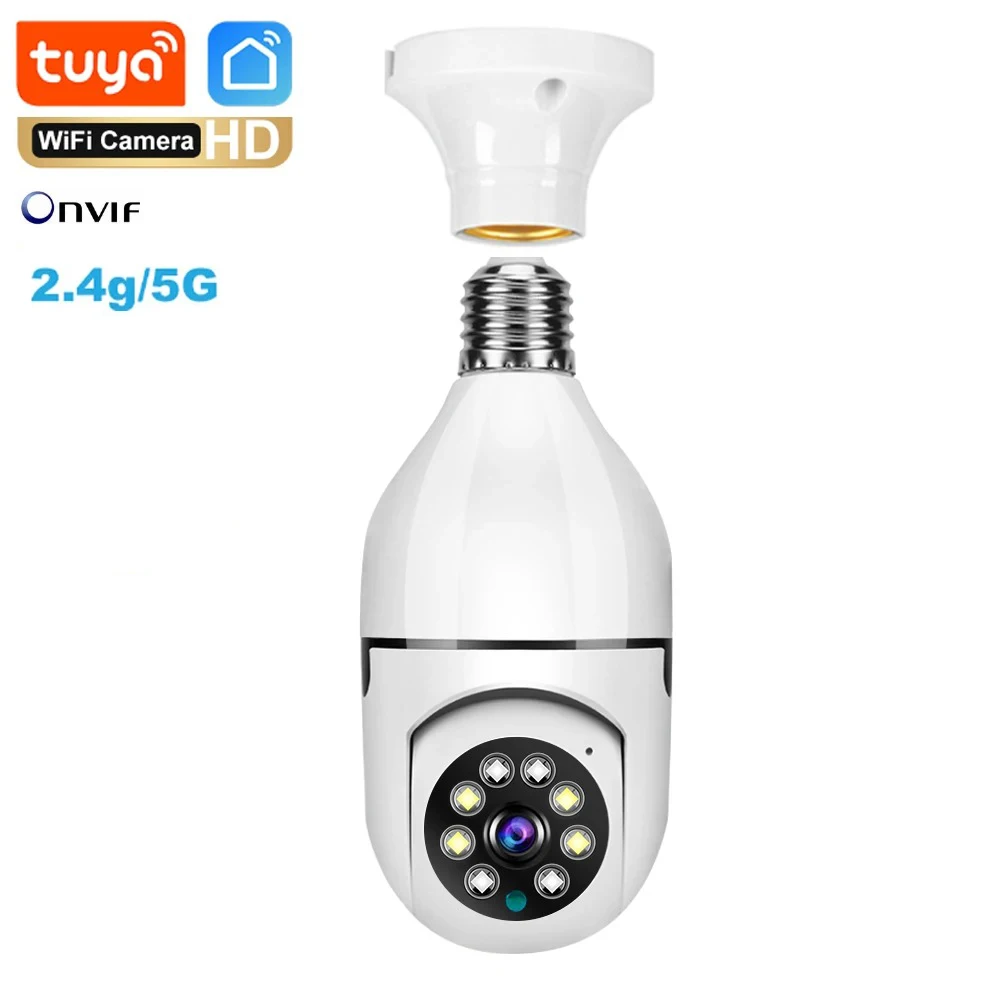 

Двухдиапазонная Wi-Fi камера 2,4 ГГц/5 ГГц, панорамная, в форме лампочки, 5 МП HD, с двусторонней голосовой связью, AI-обнаружением человека, ночным видением, E27, камера видеонаблюдения