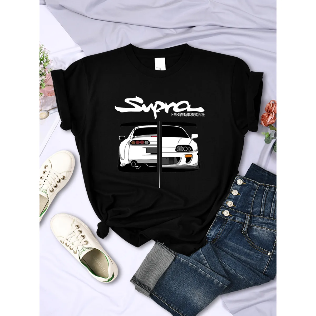 Japanese Style Cool Car Puzzle Printed Women T Shirt Street Casual Tops Fashion Breathable Clothing Hip Hop Female Short Sleeve