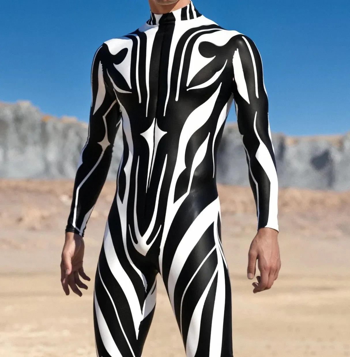 Cooler Rüstungs-Cosplay-Bodysuit Cosplay-Jumpsuit Steampunk-Punk-Kostüm Halloween-Party-Show-Auftritt Herren Zentai-Anzug 2026 – Detail 27