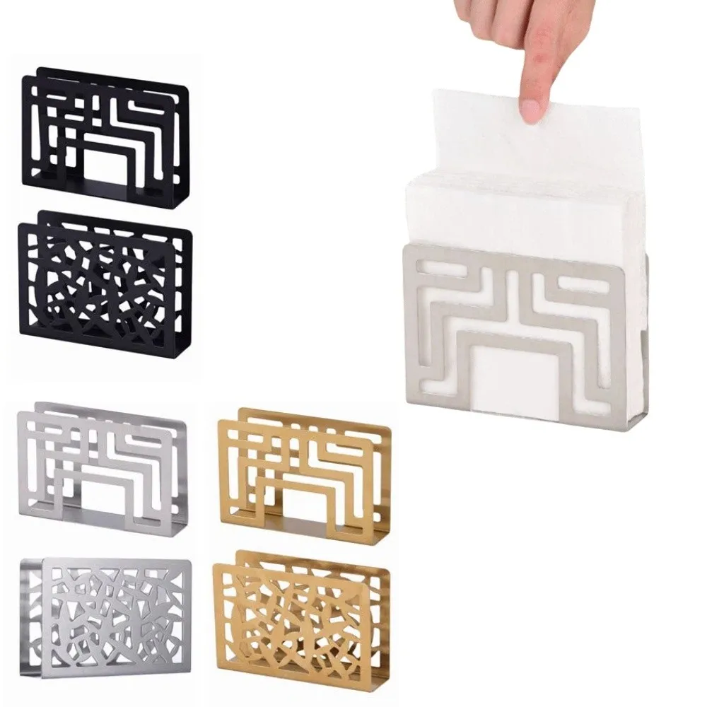 

Modern Stainless Steel Napkin Storage Shelf Rustproof Heavy Duty Napkin Container Non-Slip Sturdy Napkin Stand Party Use