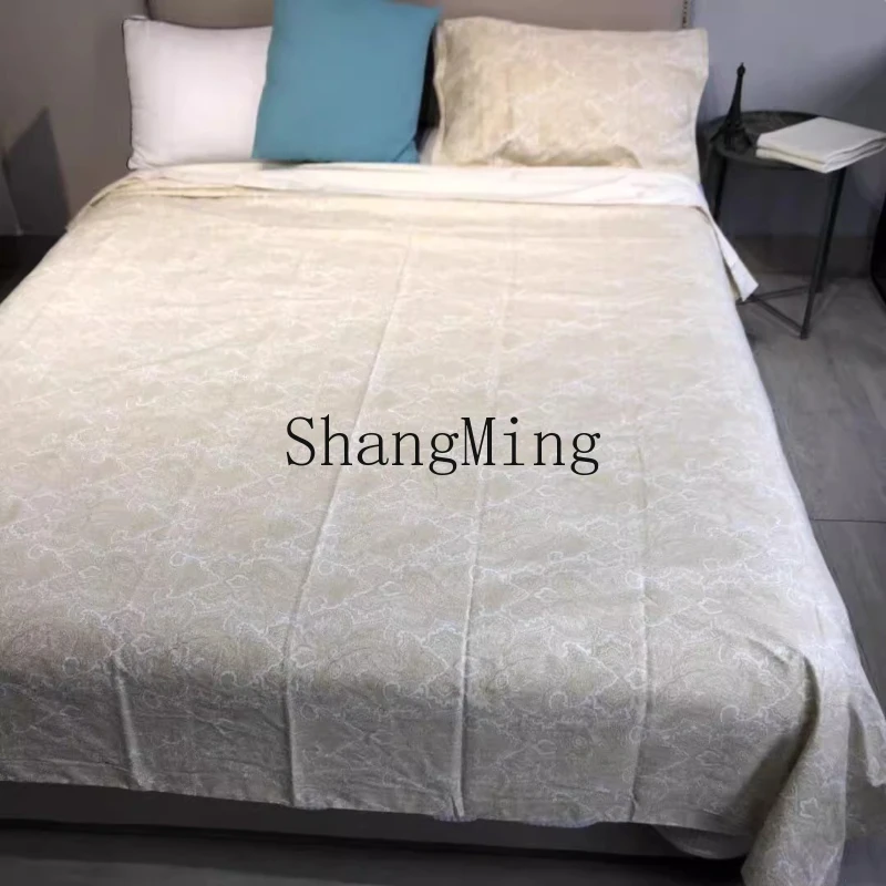 

ZYY home bedroom comfortable and soft cotton long-staple cotton flower pastoral double bed four-piece set