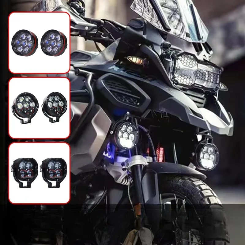 

Super Bright Motorcycle LED Spotlight for IPX8 Waterproof White/Yellow Dual Color with High/Low Beam & Strobe