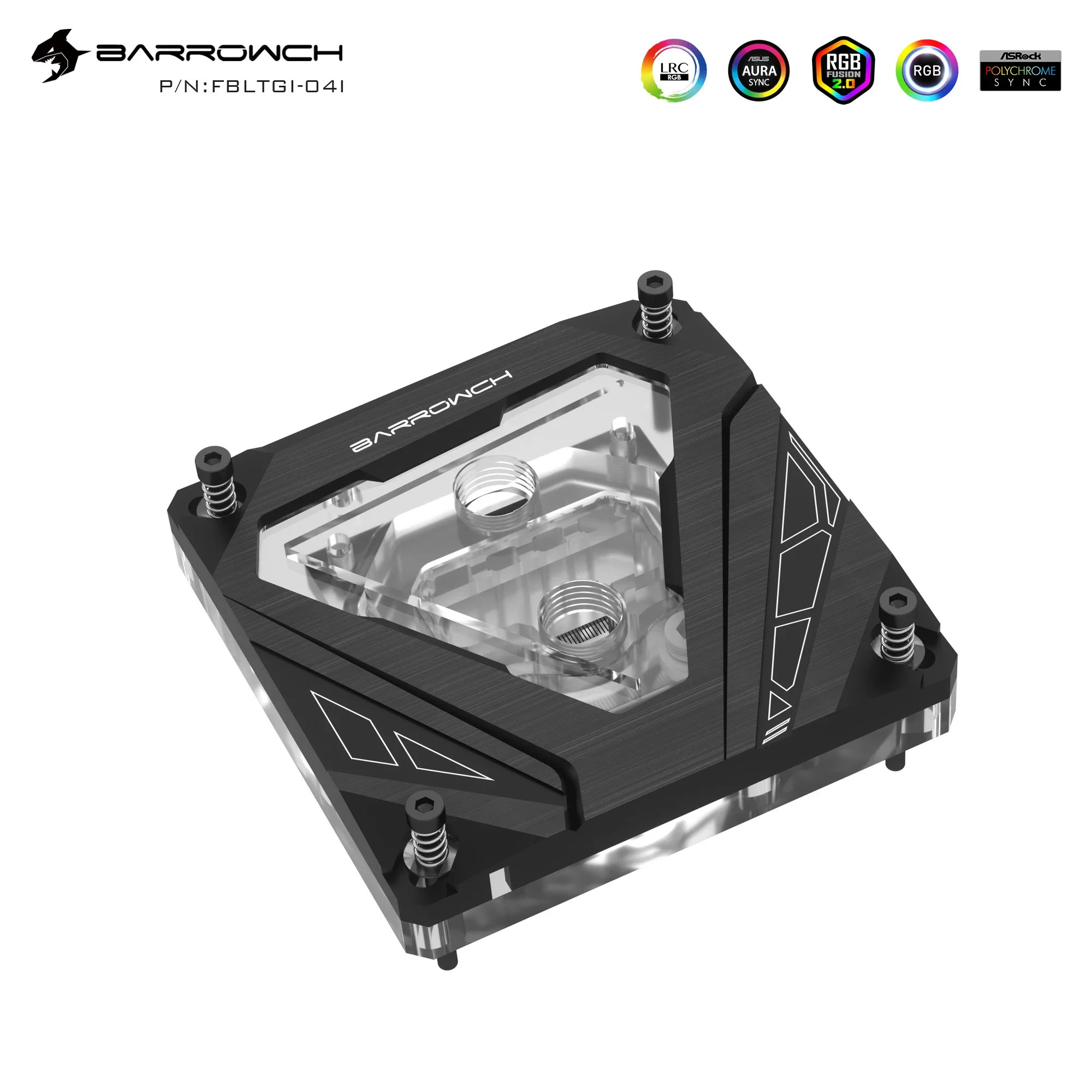 Barrowch CPU Water Cooling Block M Series for Intel 1700/115X/X99/x299 Future Mechanical Style Liquid Cooling Cooler,FBLTGI-04I