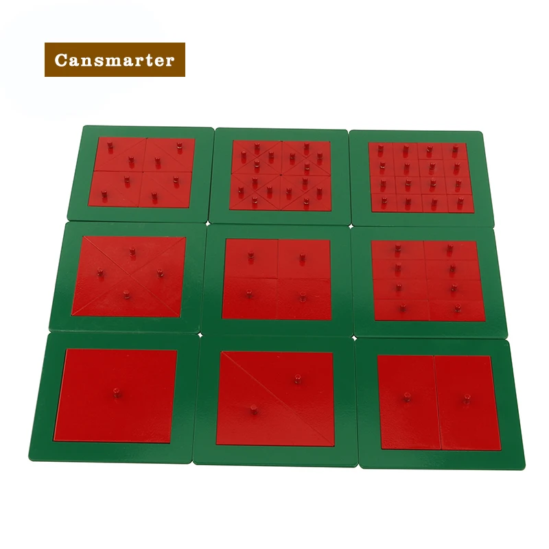 モンテッソーリ-長方形の正方形の三角形のパズル,数学のおもちゃ